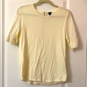 J.crew cream eyelet top